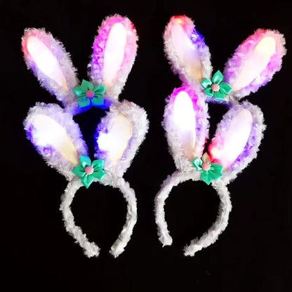 Glowing plush rabbit ears flash cloth Mickey Disney Mickey concert party children's toys manufacturers wholesale