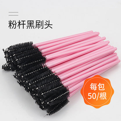 Disposable portable nylon eyelash brush eyelash curling comb powder rod rose red rod makeup brush eyebrow comb