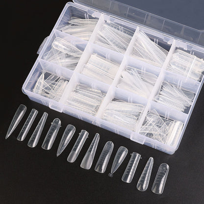 Nail extension nail model quick extension paper-free 288 pieces of plastic nail support nail film nail mold box 