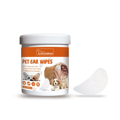 Yegbong Pet Ear Wipes Pet Ear Gentle Cleansing Deodorizing Ear Mites Ear Wax Cleaning Products 