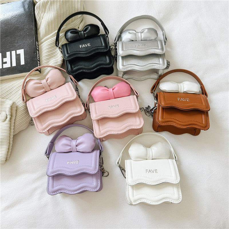 New style children's mini square bag female personality bow handbag fashion parent-child lipstick messenger bag wholesale 