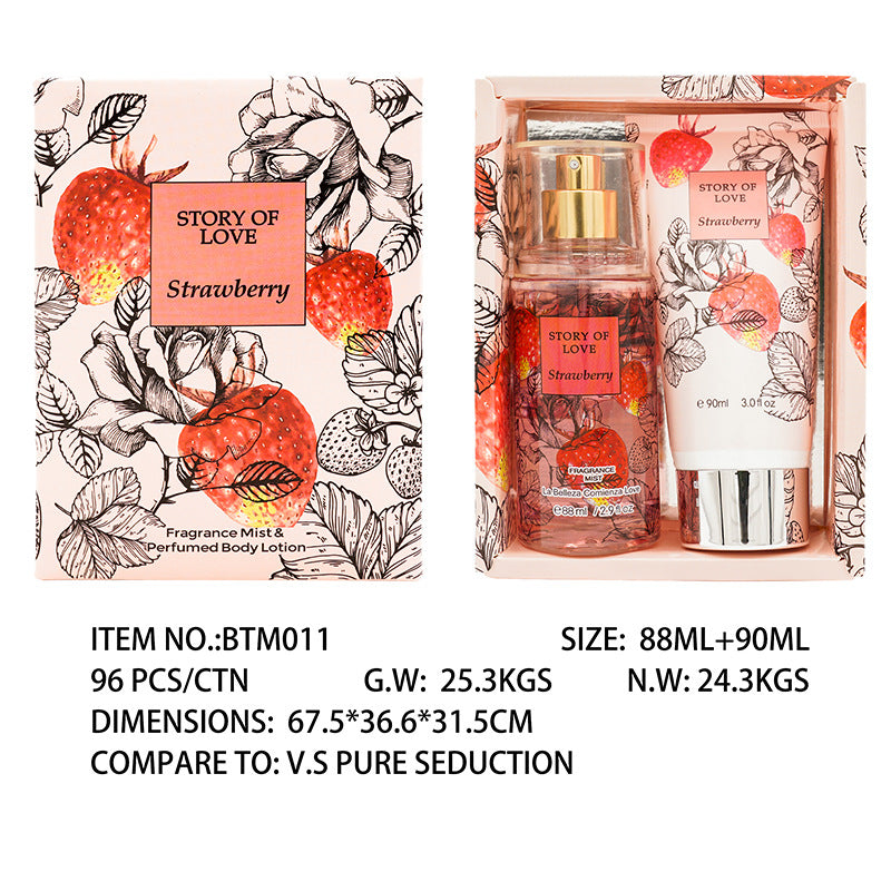 Cross-border cosmetics supply Vietnam Southeast Asia Thailand perfume women's set body lotion two-piece set long-lasting fragrance