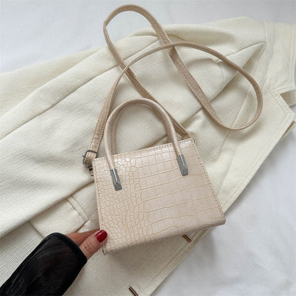 2024 new style trendy stone pattern large bag casual shoulder bag large capacity stylish solid color hand-held tote bag 