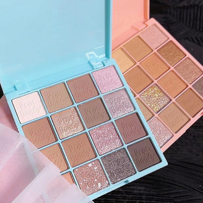 16-color milk tea eyeshadow makeup palette matte pearlescent retro style vibrato same beginner earth color sixteen eyeshadow 