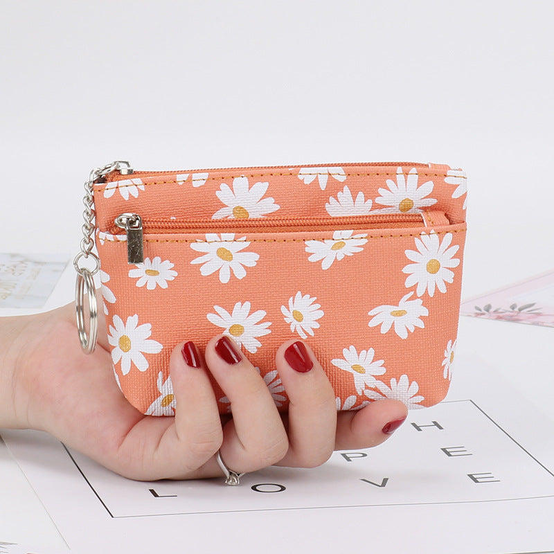 Korean style small fresh coin purse small daisy coin bag zipper mini bag female card bag key bag manufacturer wholesale 