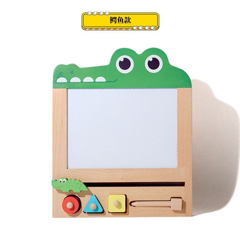 Children's wooden magnetic graffiti hand-painted board painting early education parent-child interactive enlightenment shape recognition educational toys