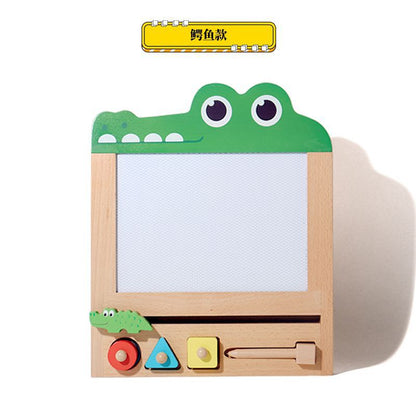 Children's wooden magnetic graffiti hand-painted board painting early education parent-child interactive enlightenment shape recognition educational toys