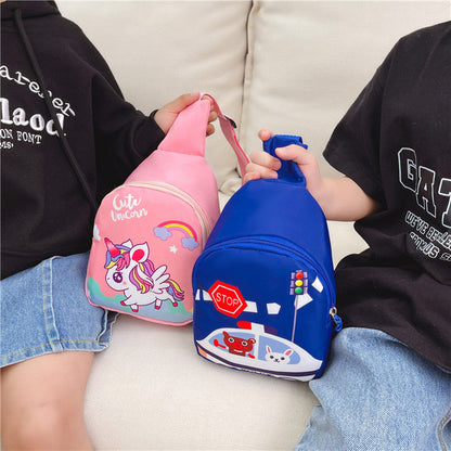 New style children's chest bag cartoon cute change shoulder bag boys and girls messenger bag fashionable all-match chest bag wholesale 