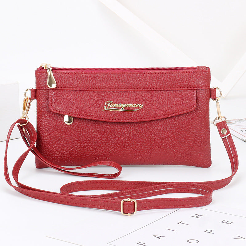 Genuine leather texture women's bag new style shoulder bag fashion messenger bag women's handbag Korean version mobile phone bag women's small square bag 