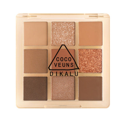 DIKALU nine-color eyeshadow city cold and warm palette pearlescent matte acrylic transparent nine-square eyeshadow land cross-border