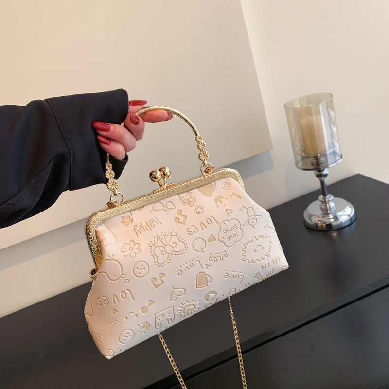 2024 autumn new style clip cloud bag cute small fresh chain trendy shoulder crossbody bag small square bag 