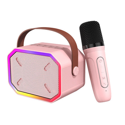 New P3 Bluetooth speaker home wireless karaoke speaker microphone portable home ktv wireless microphone set small 