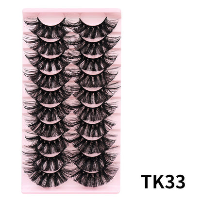 DINGSEN false eyelashes factory cross-border stable supply 10 pairs of DD holiday eyelashes Russian curling set