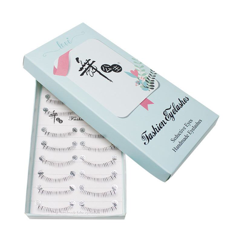 Dancing Princess False Eyelashes Factory Cross-border Supply Sharpened Eyelashes Women 10 Pairs Natural Style One-piece Eyelashes