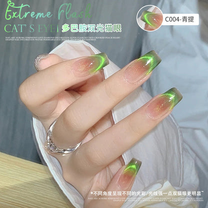 Dopamine double light cat's eye nail polish 2024 new candy crystal cat's eye nail polish nail salon set