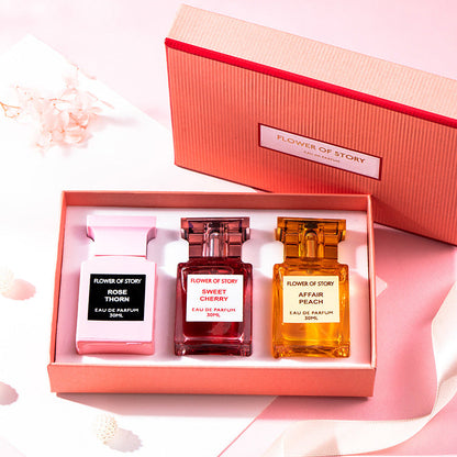 Flower Story Perfume Women's Set Douyin Live Streaming Hot Sale Long-lasting Light Fragrance Fresh Student Affordable Gift Box Wholesale 