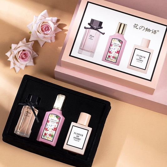 Flower Story Flower Joy Dream Women's Perfume Three-piece Set Men's Fresh and Long-lasting Light Fragrance Douyin Live Broadcast Hot Selling 