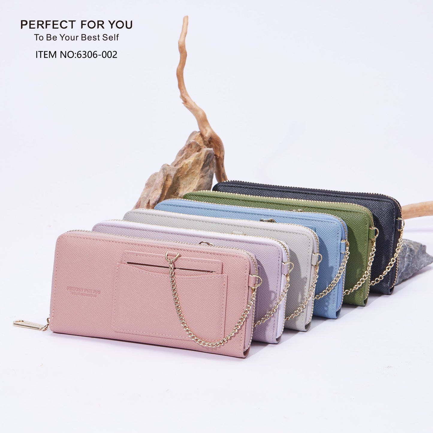 perfect for you long wallet women's zipper large capacity PU fashion clutch bag accordion bag wallet 