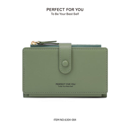 Perfect For You Cross-border New PU Large Capacity Simple Wallet Women Wholesale Zipper Coin Purse 