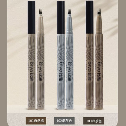 Three-in-one eyebrow pencil, natural waterproof and long-lasting eyebrow pencil for beginners, Xizi ultra-fine eyebrow cream, double-headed, three-dimensional and non-smudged