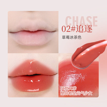 NOVO Water Glossy Ribbon Lip Glaze Glass Lip Dudu Mirror មិនស្អិតសិស្ស ម៉ូដក្តៅៗ គ្មាន Makeup Whitening តម្លៃសមរម្យ មានលក់ដុំ 