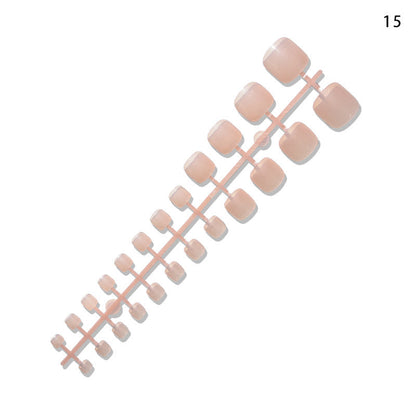 Manicure wearable nails 24 pieces European and American solid color nail art patches toenail nail pieces removable DIY wearable toenails