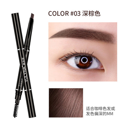 Yu Linna domestic spot double-headed automatic waterproof and sweat-proof non-smudge double-headed eyebrow pencil