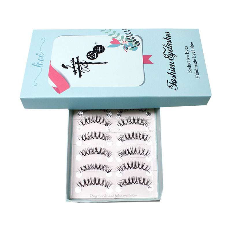 Dancing Princess False Eyelashes Factory Cross-border Supply Sharpened Eyelashes Women 10 Pairs Natural Style One-piece Eyelashes