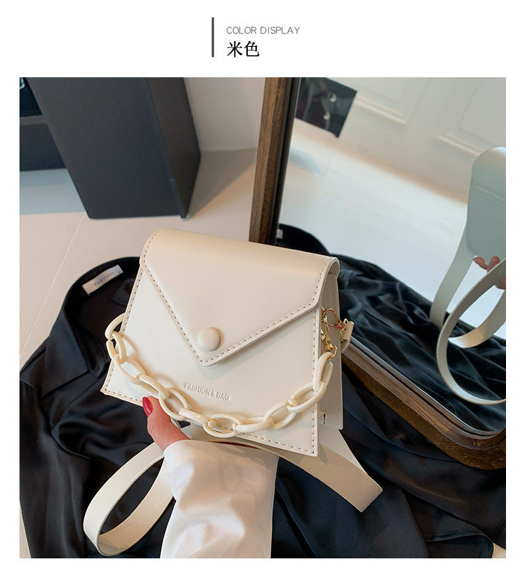 Small fresh shoulder bag 2024 autumn new fashion ins crossbody bag stylish candy color chain small square bag 