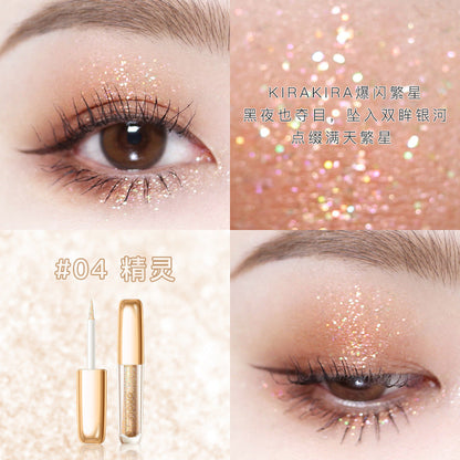 NOVO Crystal sparkling eye shadow រាវ pearlescent silkworm sequin glitter waterproof teardrop eye shadow ពណ៌តែមួយ 