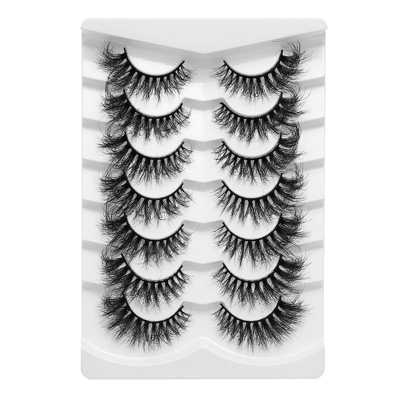 Dingsen false eyelashes factory cross-border stable supply 7 pairs of false eyelashes DSD series short fried hair