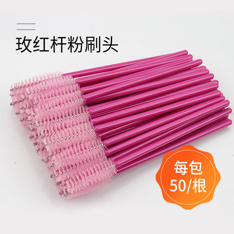 Disposable portable nylon eyelash brush eyelash curling comb powder rod rose red rod makeup brush eyebrow comb