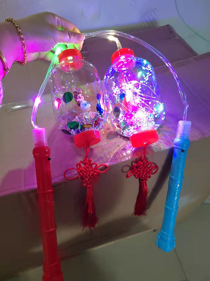 New Year's portable luminous light flashing small lanterns children's New Year's Day Spring Festival decoration kindergarten dance toys