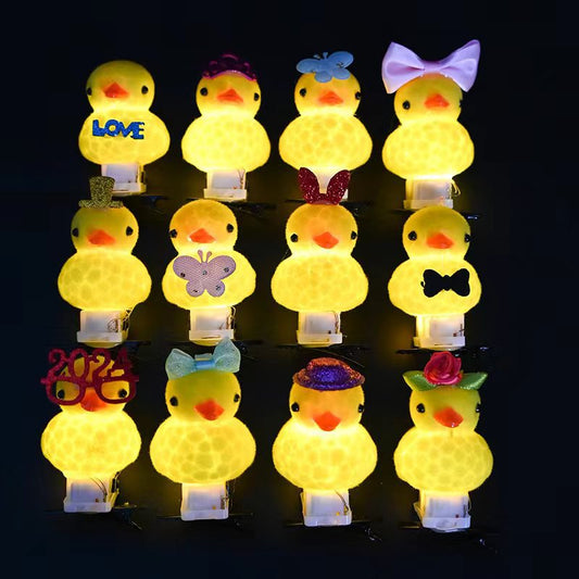 Amazon's new cute artifact yellow duck hairpin hairpin fortune duck spring three-dimensional duck headdress batch