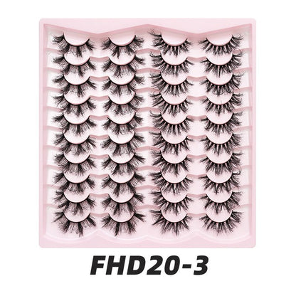 DINGSEN false eyelashes factory cross-border stable supply 20 pairs of eyelashes short three-dimensional eyelashes European and American