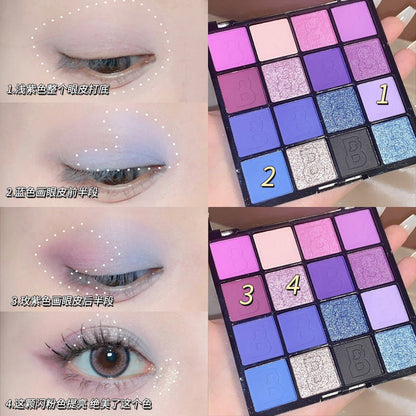 Misslara 16 color eye shadow matte pearlescent European and American makeup beginner colorful eye shadow palette stage makeup cross-border