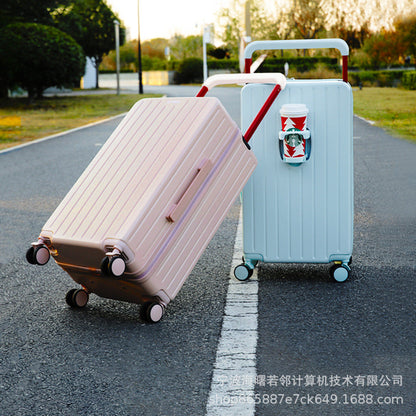 2024 new style center wide trolley suitcase for women large capacity password travel suitcase universal wheel net celebrity trolley case