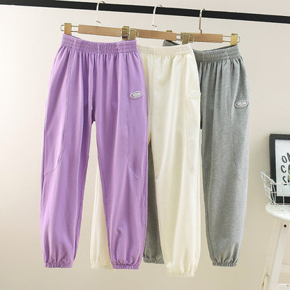 Children's ice silk anti-mosquito pants summer 2024 summer thin bloomers summer sports trousers girls leggings