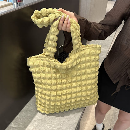 Western-style cloud bubble shoulder bag women 2024 early autumn large capacity pleated bag new underarm bag casual handbag 