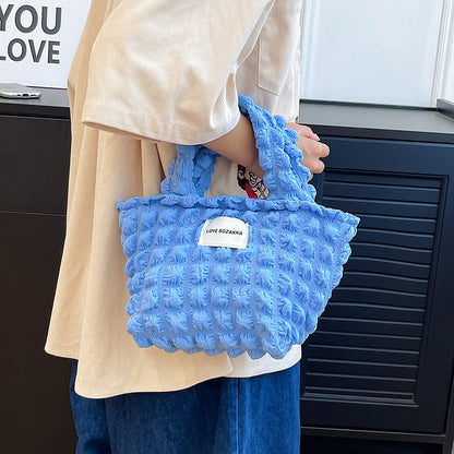 2024 new women's bags fashion trend bags women's Korean style casual hand-held lunch bags work small handbags 