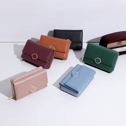 perfect for you new style ladies wallet short style 30% off multi-card slots fashionable Korean style pu coin purse 