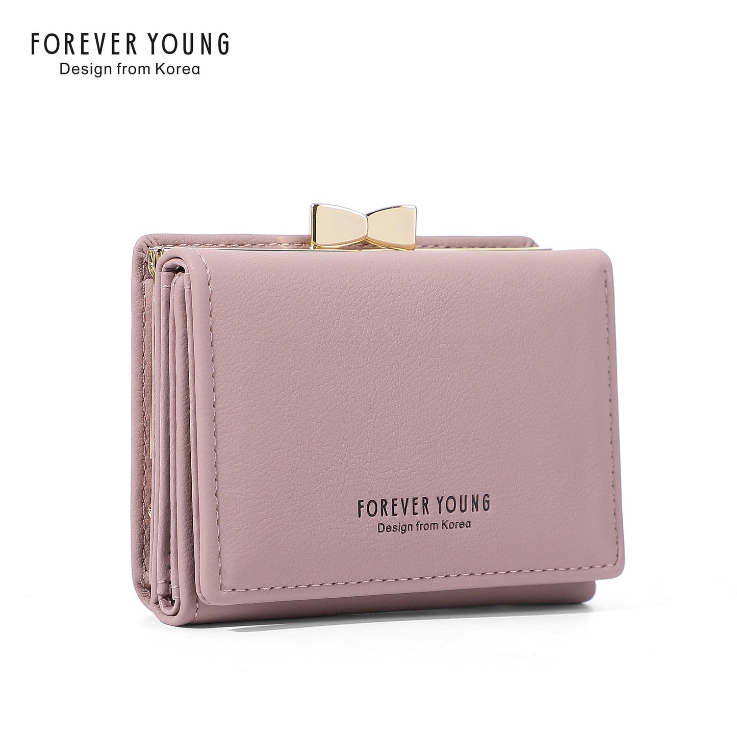 forever young wallet women's short cute Japanese style student wallet Korean version simple three folding coin purse