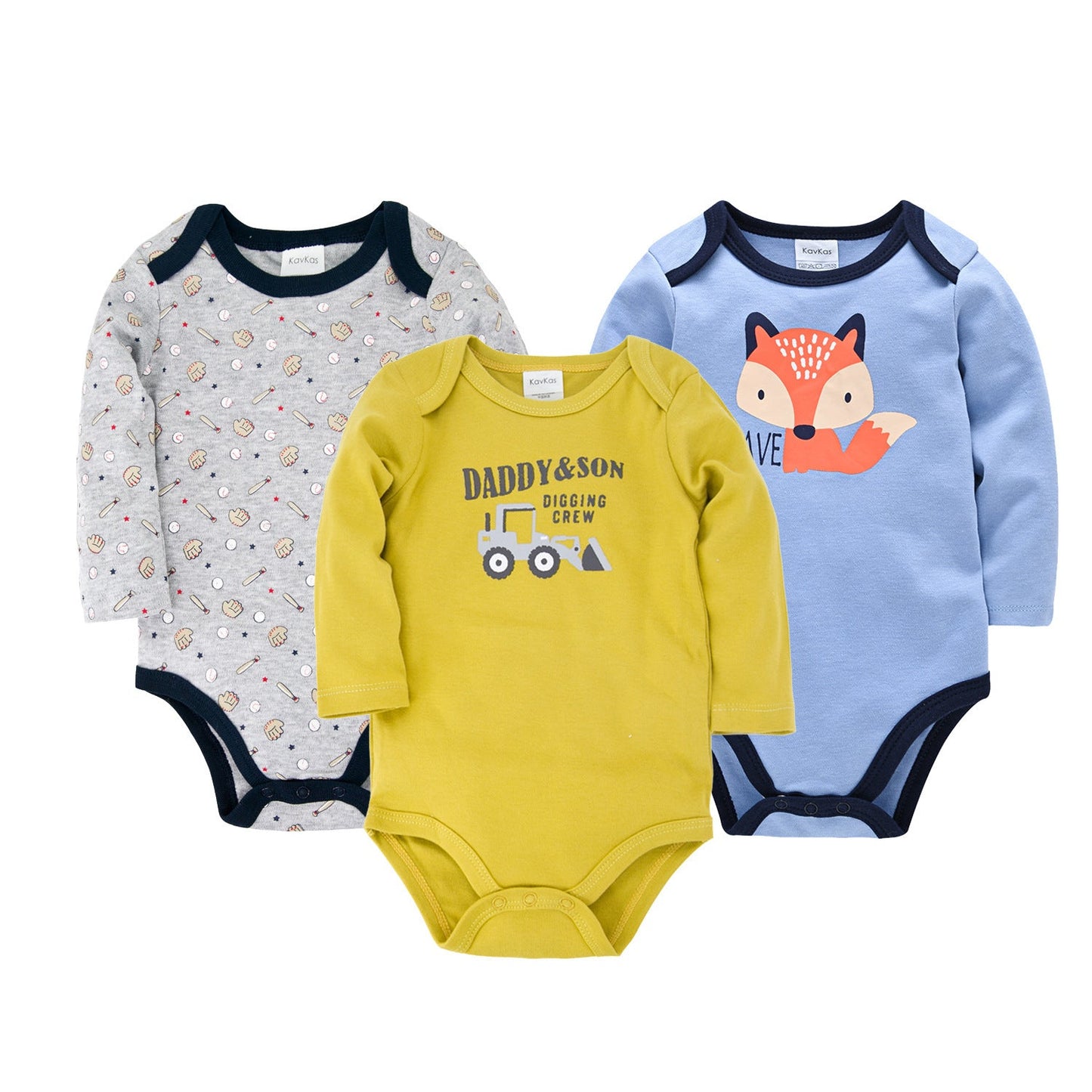 Newborn baby clothes 3-piece set Amazon long-sleeved European and American baby clothes for boys 0-2 years old baby pajamas cross-border