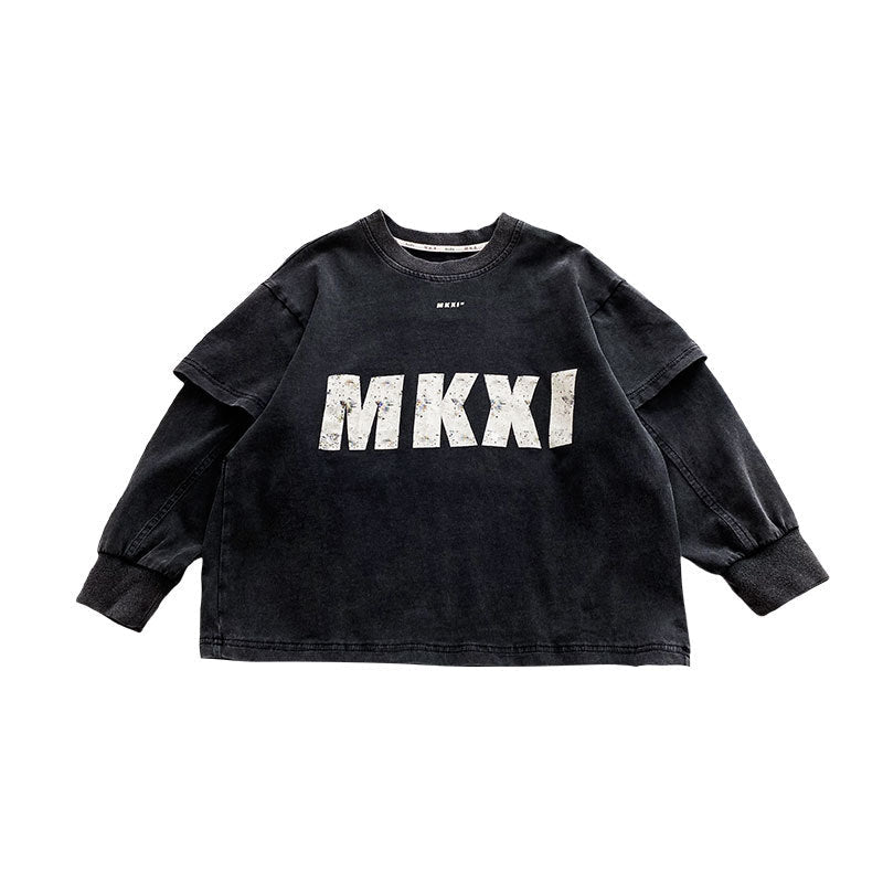 Children's clothing children's autumn clothing boys long-sleeved T-shirt spring and autumn style 2024 new style little boy fashionable loose long-sleeved top t