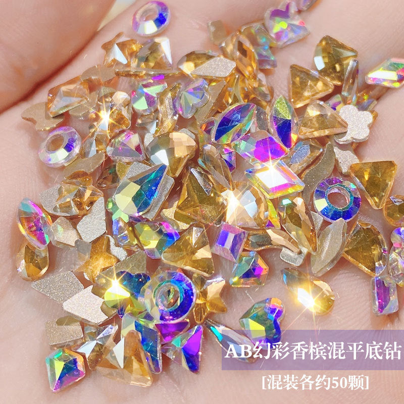 Nail rhinestones 100 pieces nail accessories aurora diamonds phantom shaped diamonds New York storm diamonds hot bottom diamonds wholesale