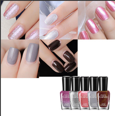 Yu Linna cross-border wholesale factory direct sales can not be peeled off a piece of toe nail polish set without baking