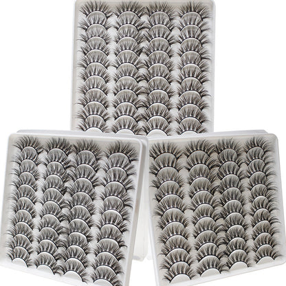 DINGSEN false eyelashes factory cross-border stable supply 20 pairs of eyelashes naturally curled thick three-dimensional eyelashes DD