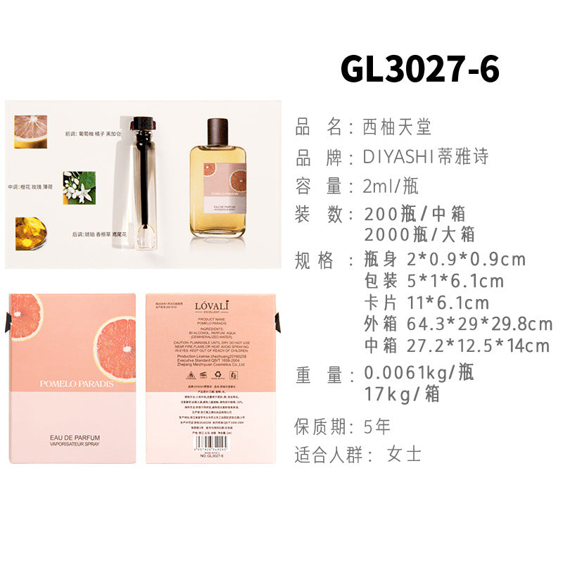 Vietnamese perfume sample Nail perfume women's perfume men's perfume wholesale card perfume Q version trial pack 2 