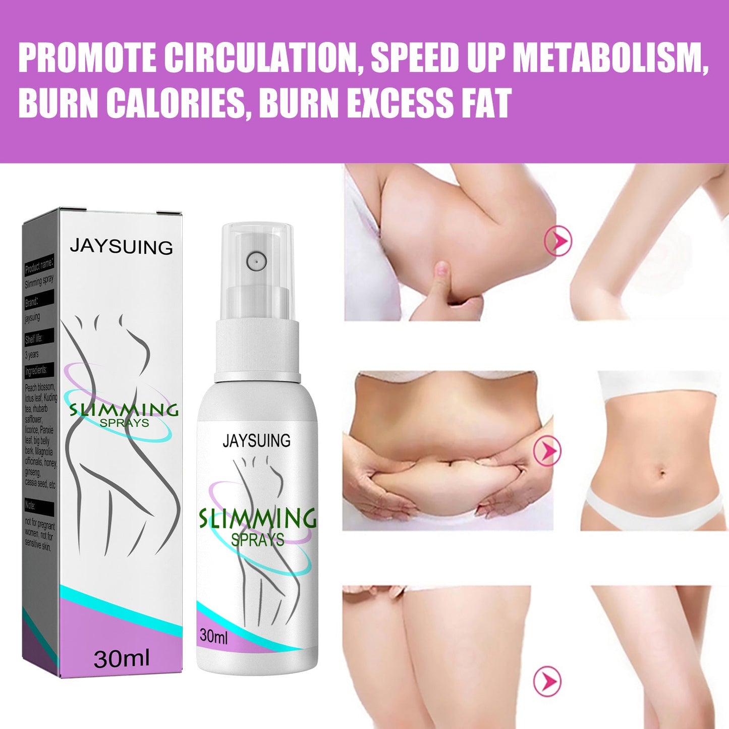 Jaysuing body shaping spray firming belly tummy tummy big belly shaping body firming skin shaping spray 