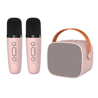 P2 dual-microphone wireless Bluetooth speaker with microphone karaoke integrated audio home portable outdoor singing wholesale